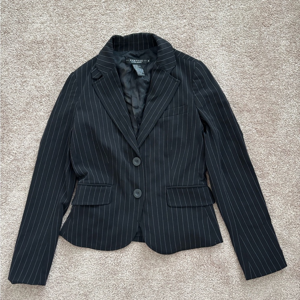 Rampage Black Pinstripe Blazer